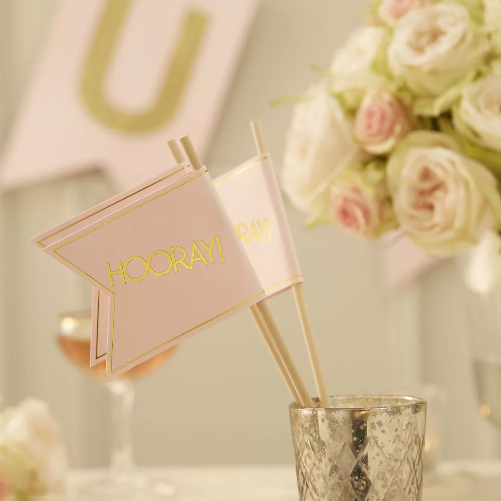 10 bandiere Urrà oro rosa 30 cm