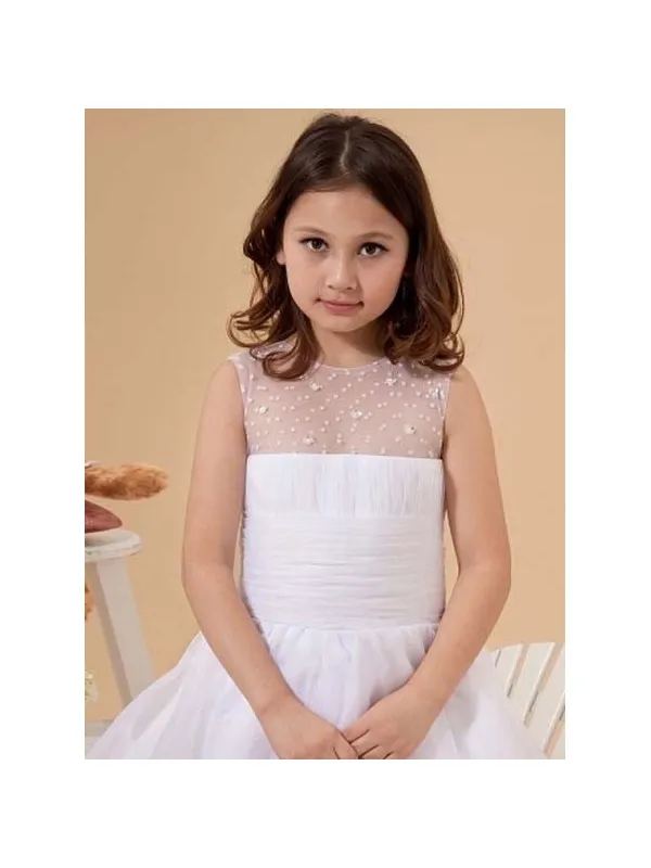 Abito prima comunione damina matrimonio bianco in organza