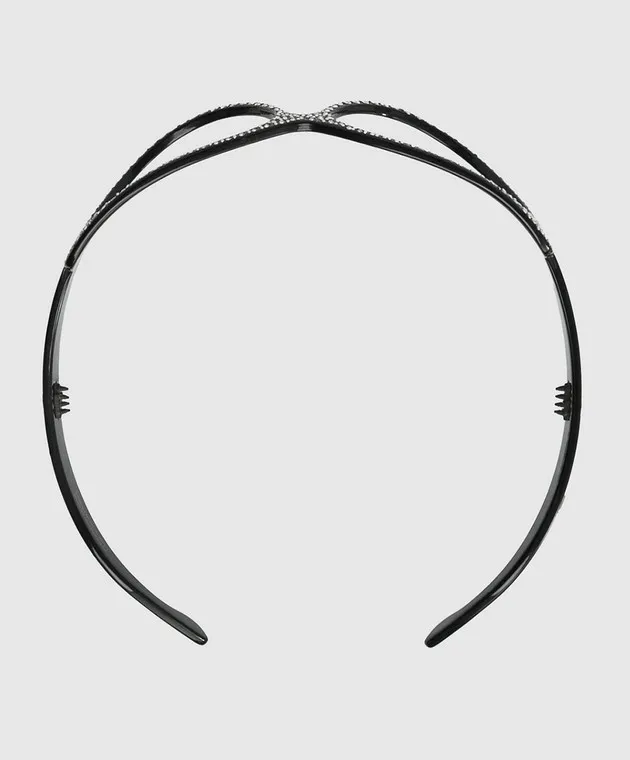 Alexandre De Paris Cerchietto nero con strass AHB1536103