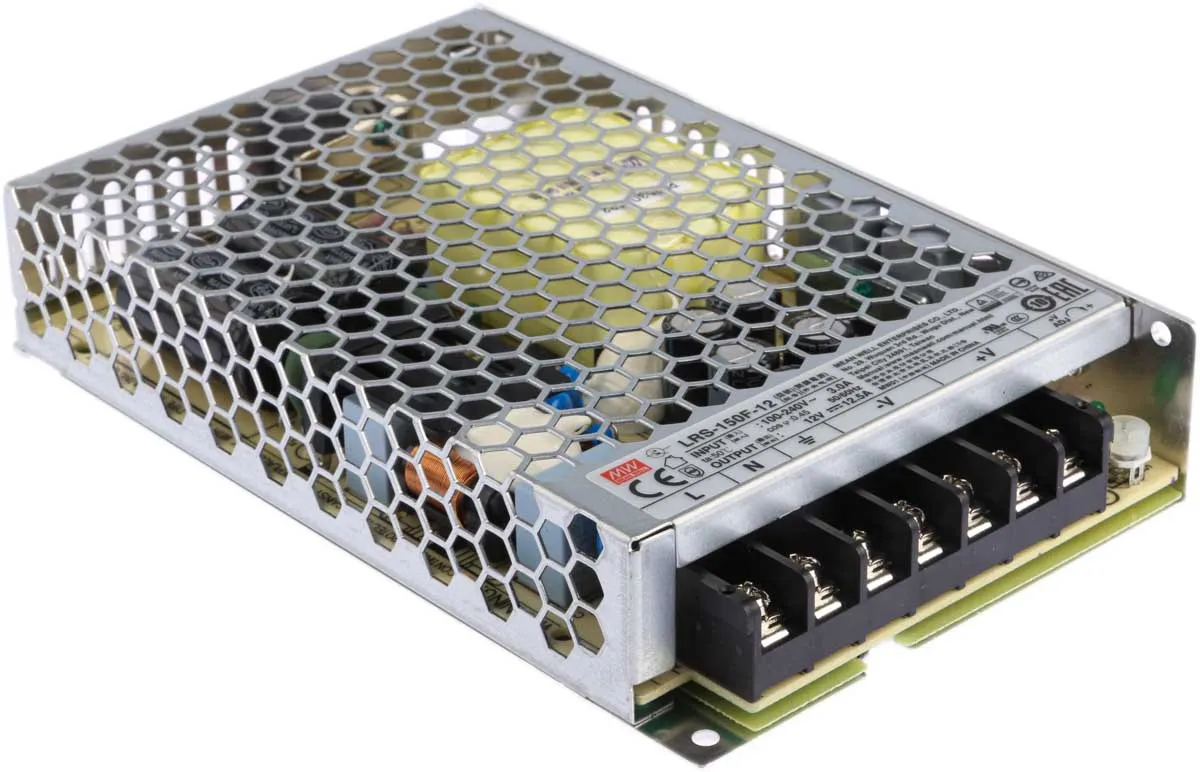 Alimentatore switching MEAN WELL LRS-150F-12RS, 150W, ingresso 120 → 370 V dc, 85 → 264 V ac, uscita 12V