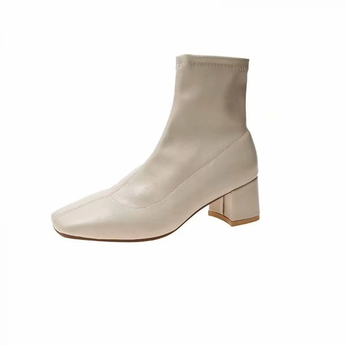 Autunno Inverno Nuove Donne Stivali Caviglia Punta Quadrata Tubo Intermedio Stivali con Tacco Spesso Stivali da Donna con Tacco