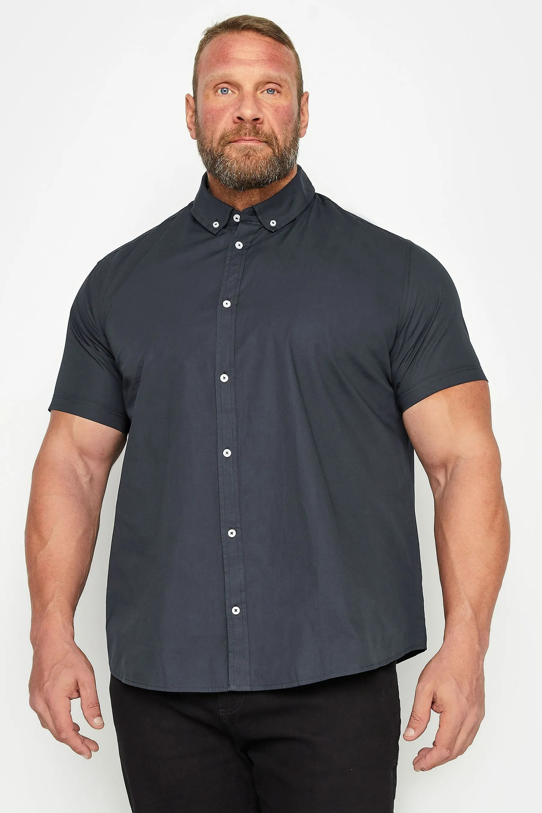 BadRhino Big & Tall 100% Cotone Maniche corte Popeline Camicia    