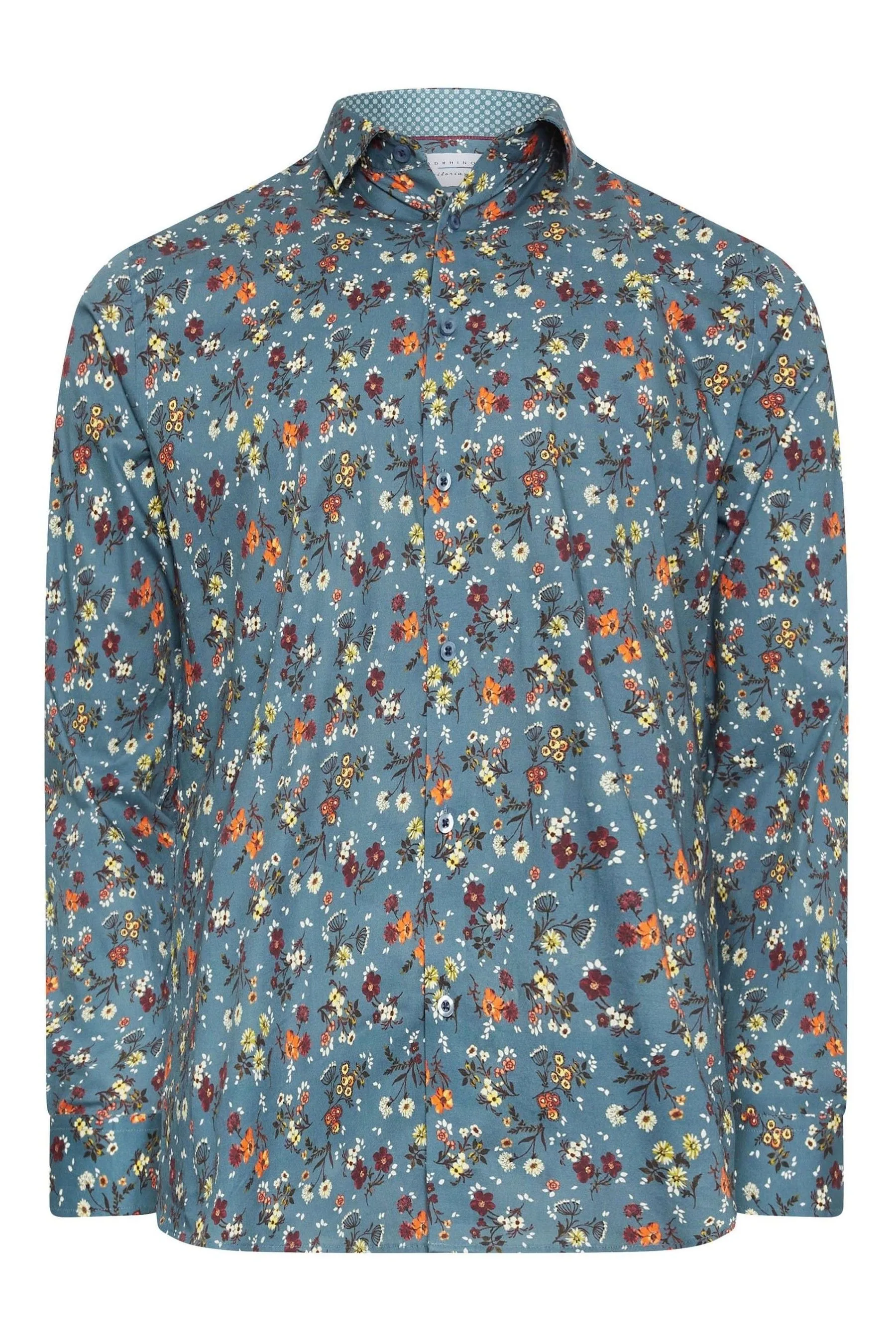 BadRhino Big & Tall Camicia Formale A Maniche Lunghe A Fiori 100% Cotone    