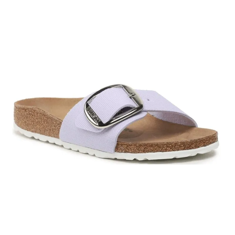 Birkenstock Madrid Big Buckle Rivet Logo Vegan Canvas Purple Fog Narrow Fit