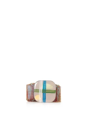 Blue green double closure belt