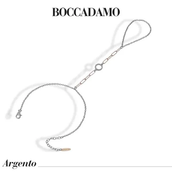 Bracciale baciamano bicolor con cerchietto di zirconi    