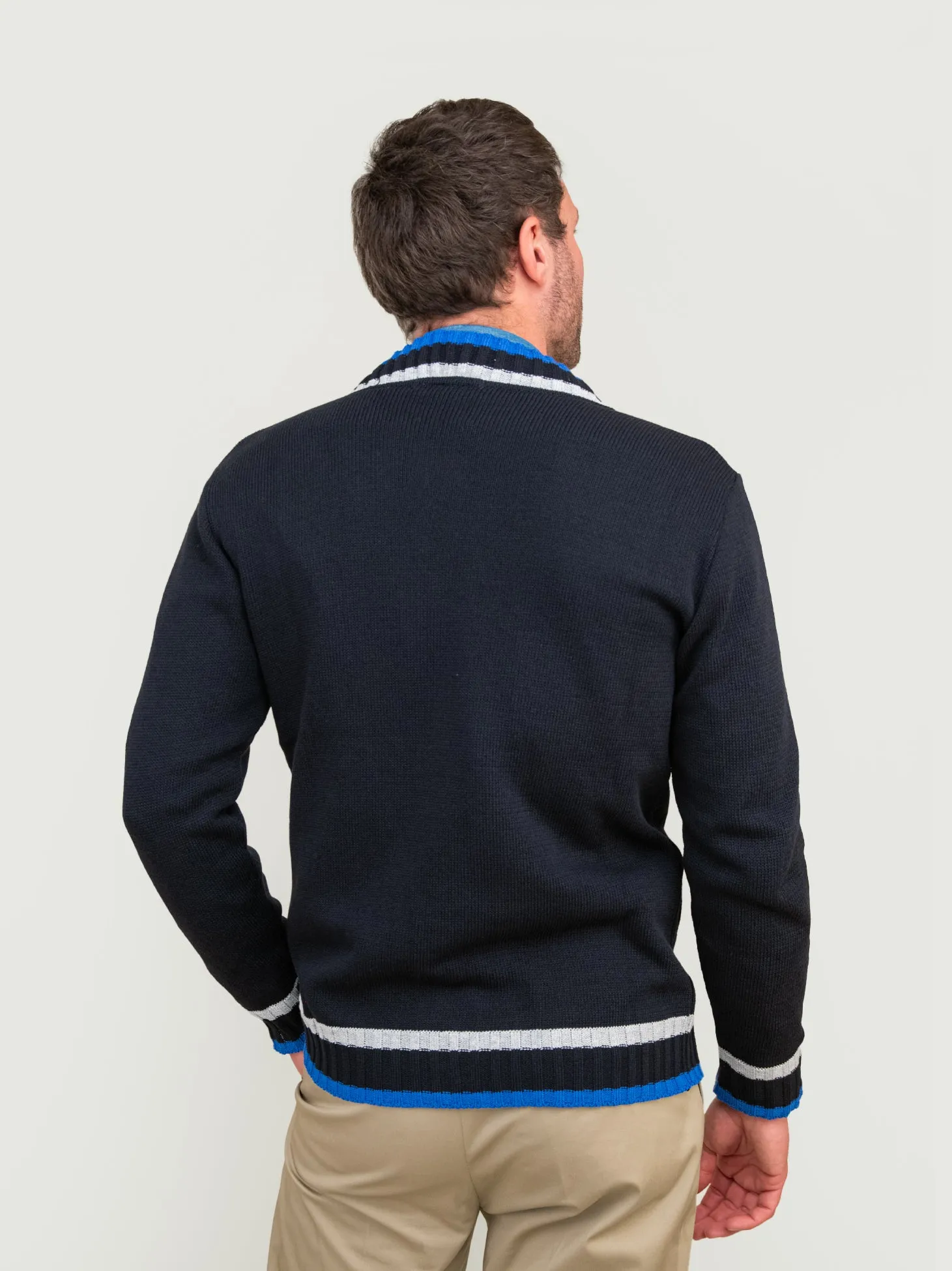 CARDIGAN MISTO COTONE BLU NAVY