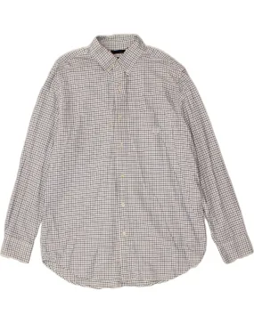 CHAPS Mens Shirt Large White Check Cotton