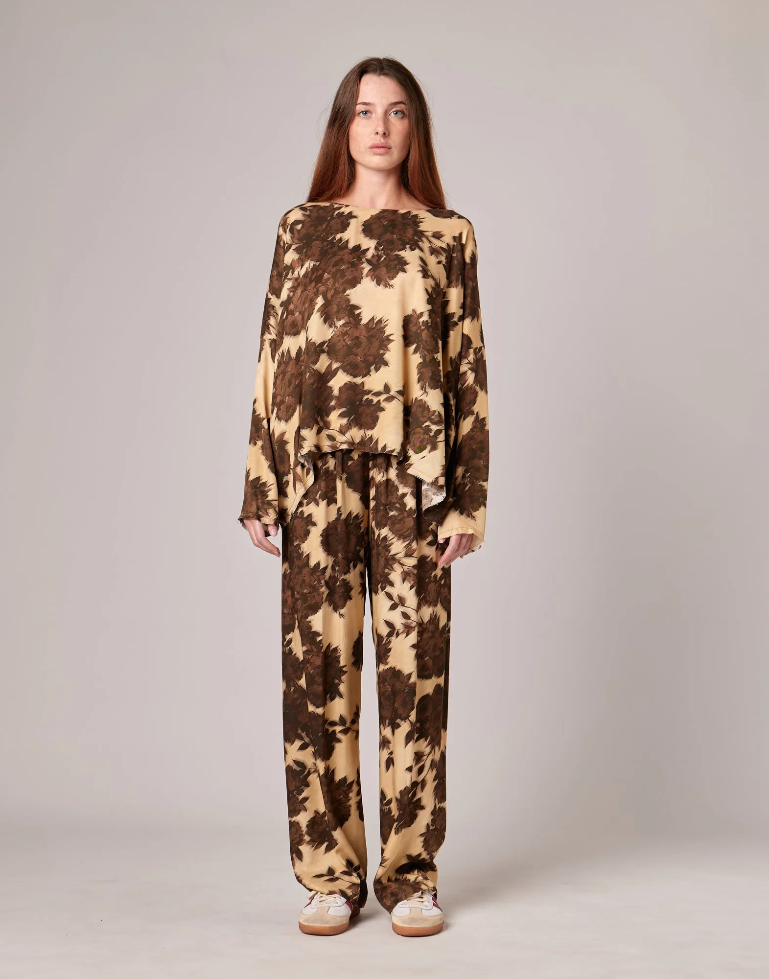DOUUOD Casacca Morbida in Twill con Stampa Floreale