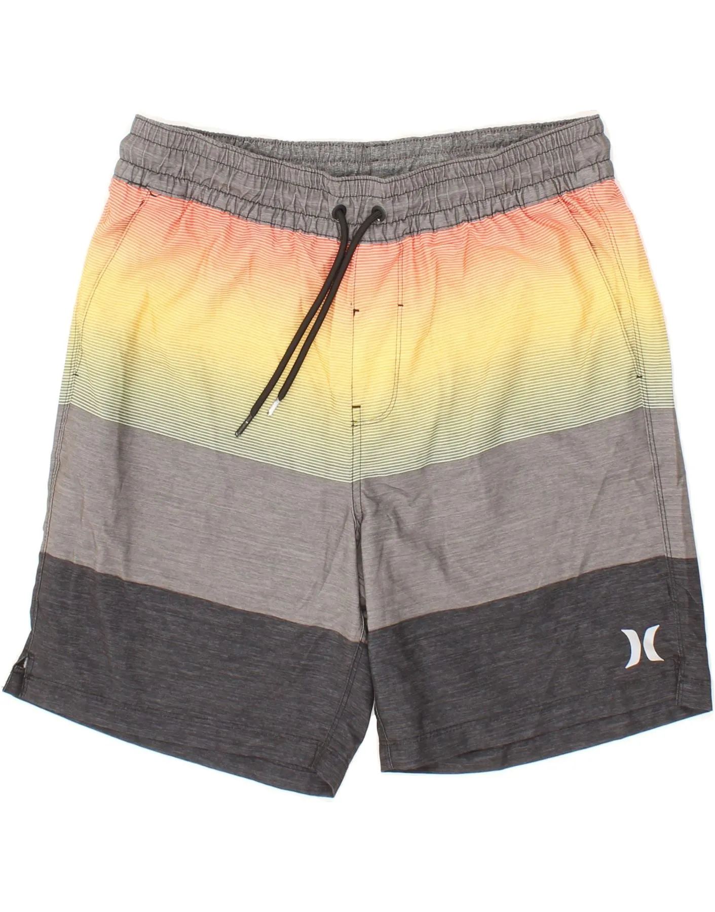 HURLEY Mens Swimming Shorts Large  Multicoloured Striped Polyester