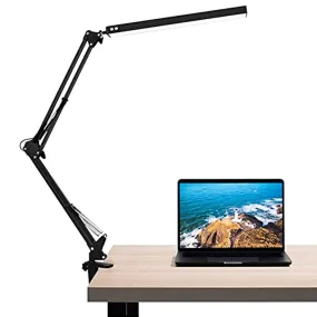 Lampada da Tavolo,Liraip 10W Lampada da Scrivania a Morsetto,10 Livelli di Luminosità 3 Modalità regolabili,Lampada Pieghevole U