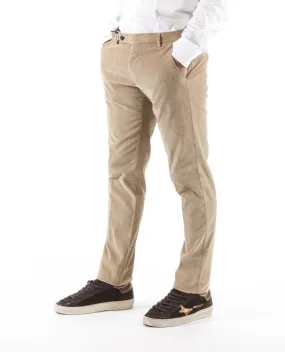 Pantalone in velluto martellato sabbia | BERWICH