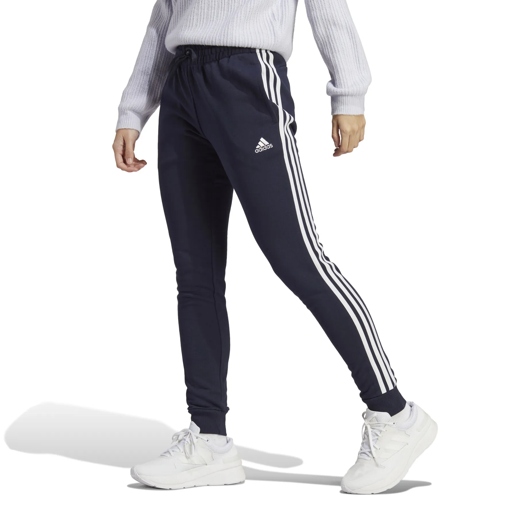 Pantaloni da allenamento con risvolto da donna adidas Essentials 3-Stripes