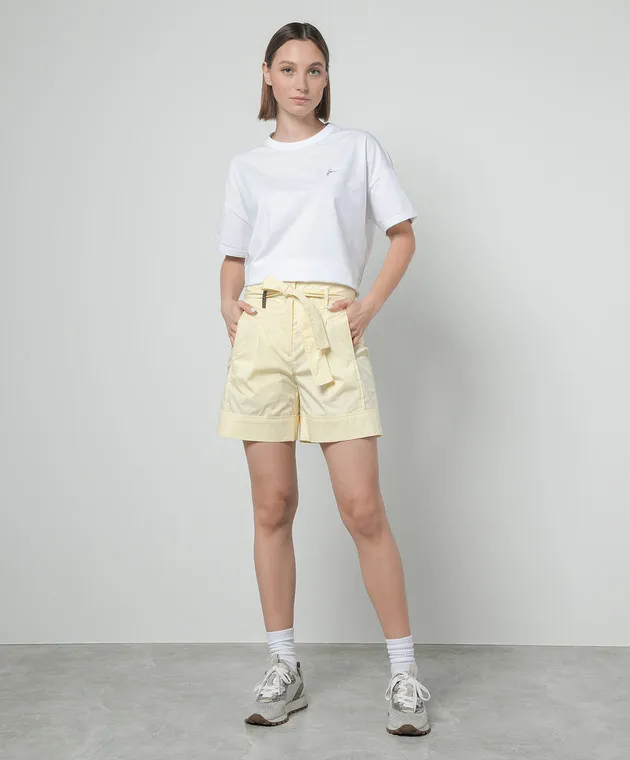 Peserico Shorts gialli dalla vestibilità alta P04692A01979