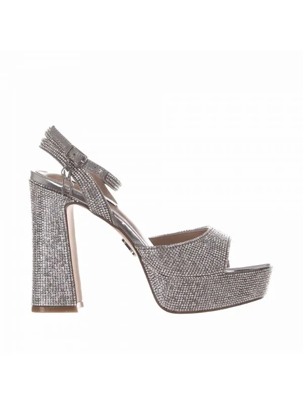 Sandalo platform con strass