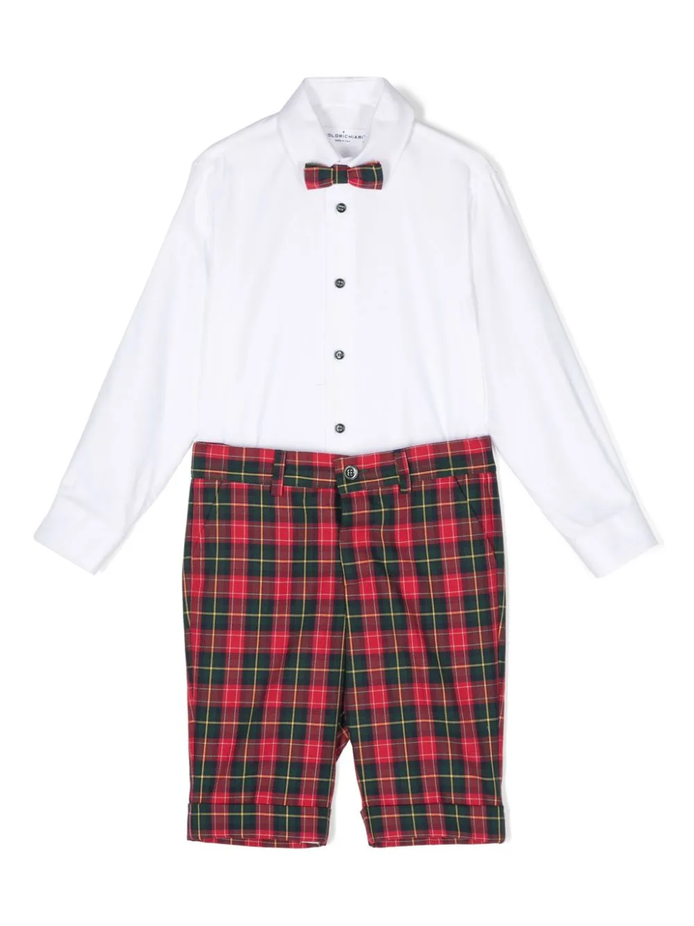Set con shorts a quadri