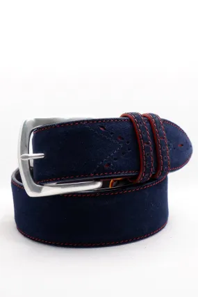 Sinarta Suede Belt Navy/Red