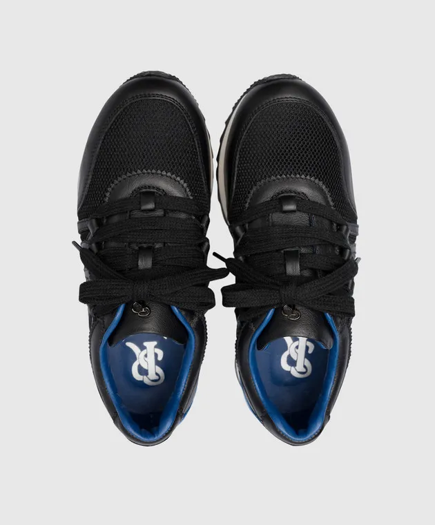 Stefano Ricci Sneakers combinate nere da bambino con logo YRU15G8014VTSTS