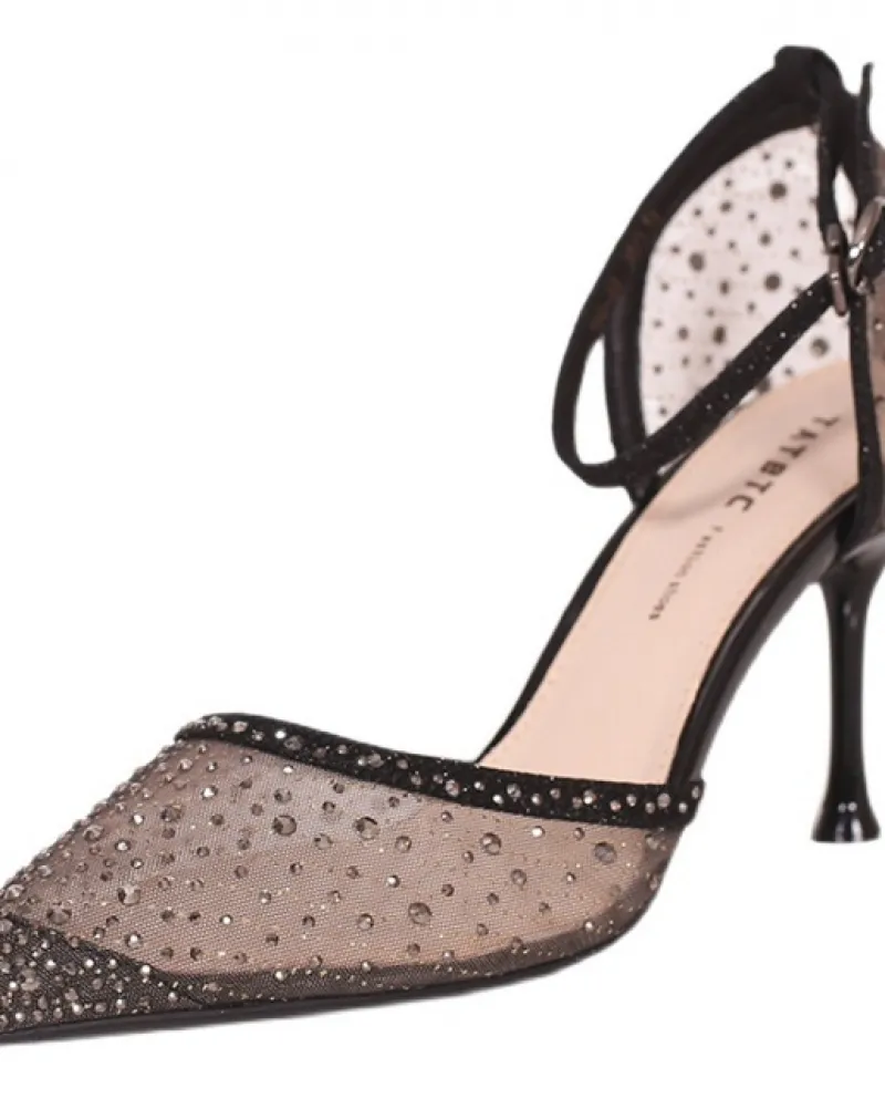 Stiletto Tacchi Alti Delle Donne Della Bocca Poco Profonda Scarpe A Punta 2022 Primavera E Lestate Nuovi Sandali Della Maglia D