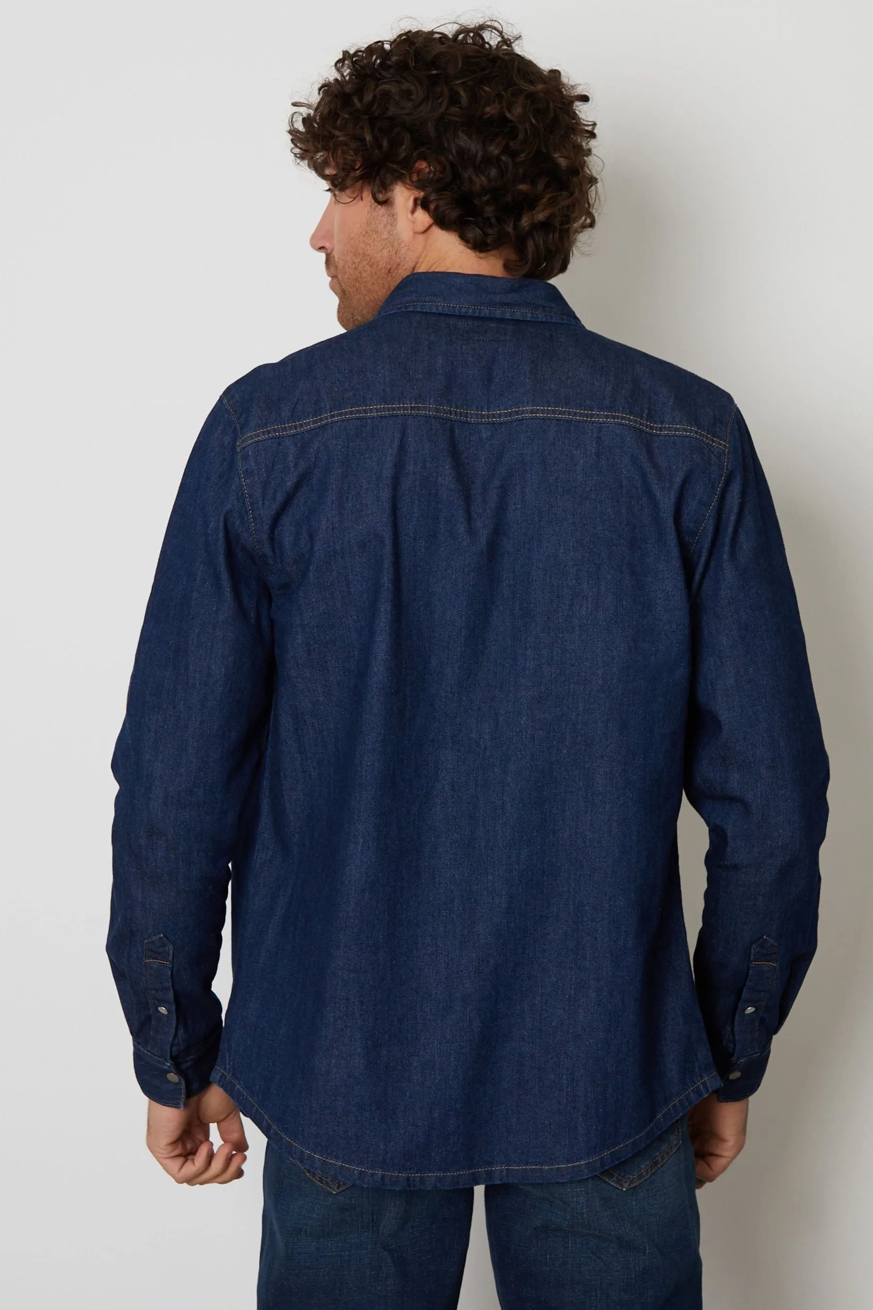 Threadbare Denim Manica lunga 100% Cotone Camicia    