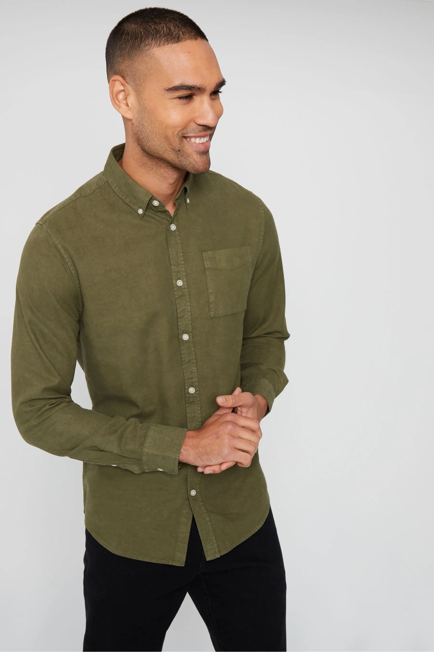 Threadbare Manica lunga - Camicia morbida in Blend cotone    